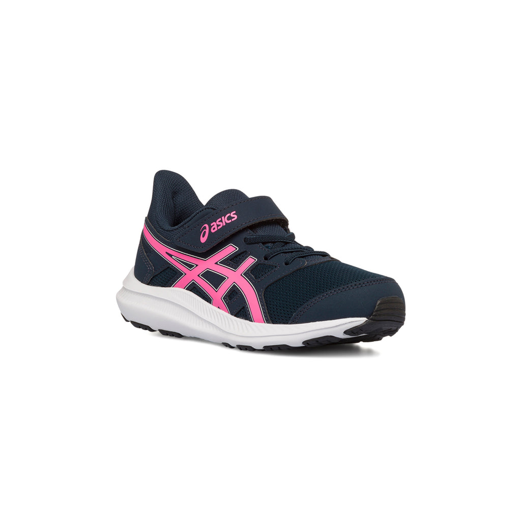 Scarpe da ginnastica blu da bambina con logo laterale fucsia Asics Jolt 4 PS