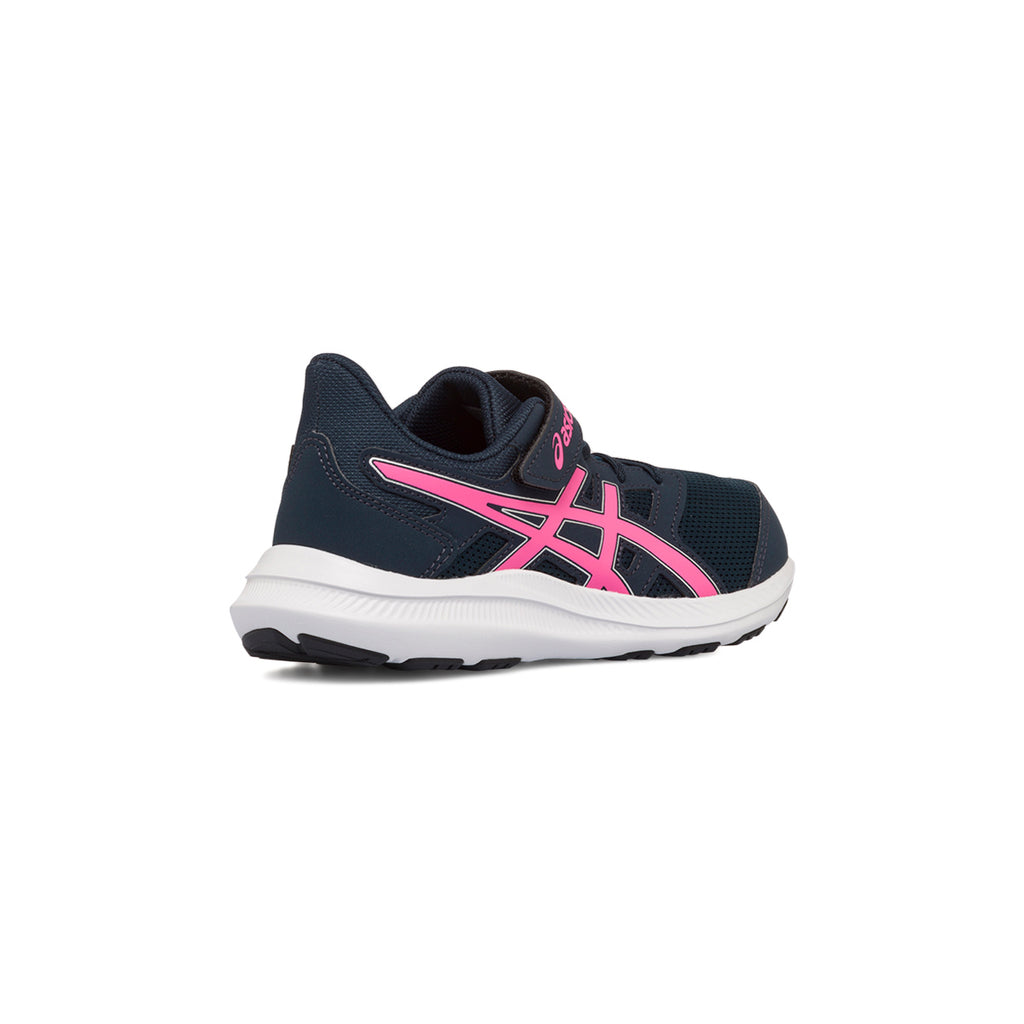 Scarpe da ginnastica blu da bambina con logo laterale fucsia Asics Jolt 4 PS