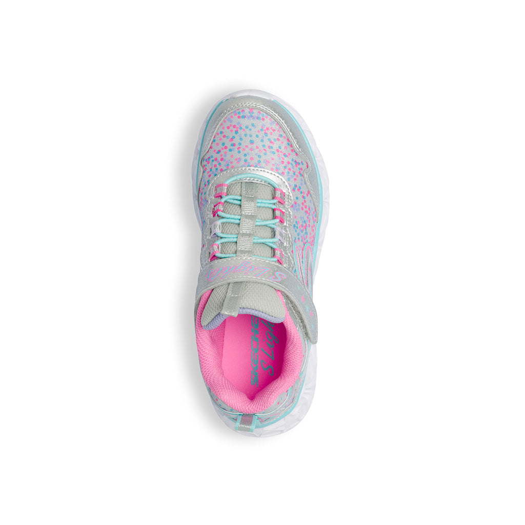 Sneakers argento con luci nella suola Skechers Galaxy Lights