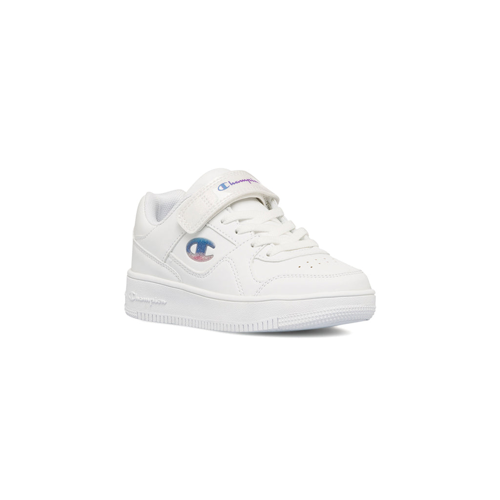 Sneakers bianche da bambina con logo glitterato Champion Rebound Low G Ps