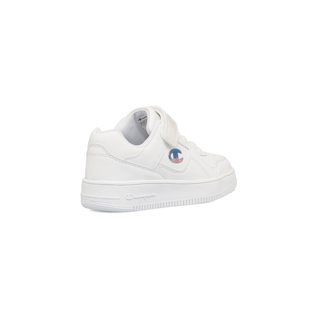 Sneakers bianche da bambina con logo glitterato Champion Rebound Low G Ps