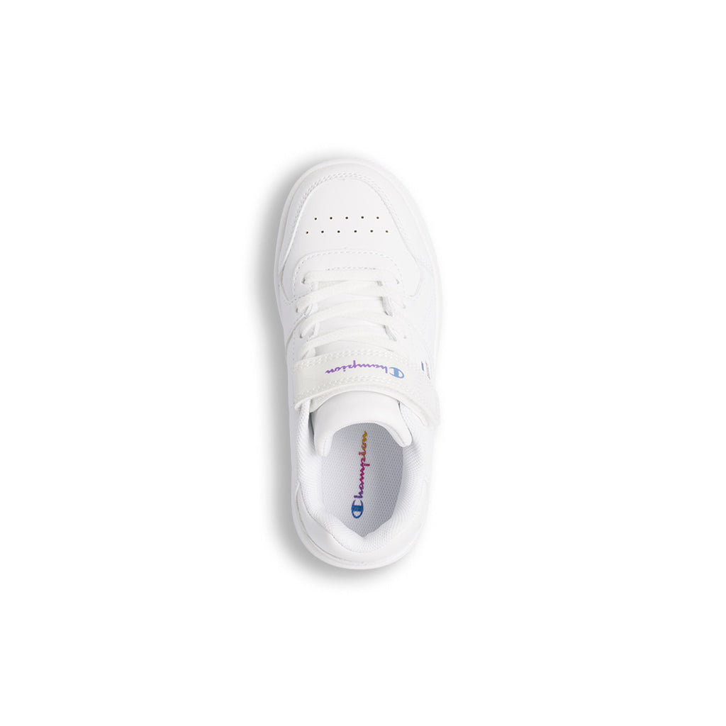 Sneakers bianche da bambina con logo glitterato Champion Rebound Low G Ps