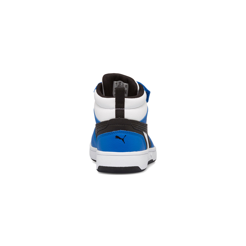 Sneakers alte bianche, blu e nere da bambino Puma Rebound v6 Mid AC+ PS