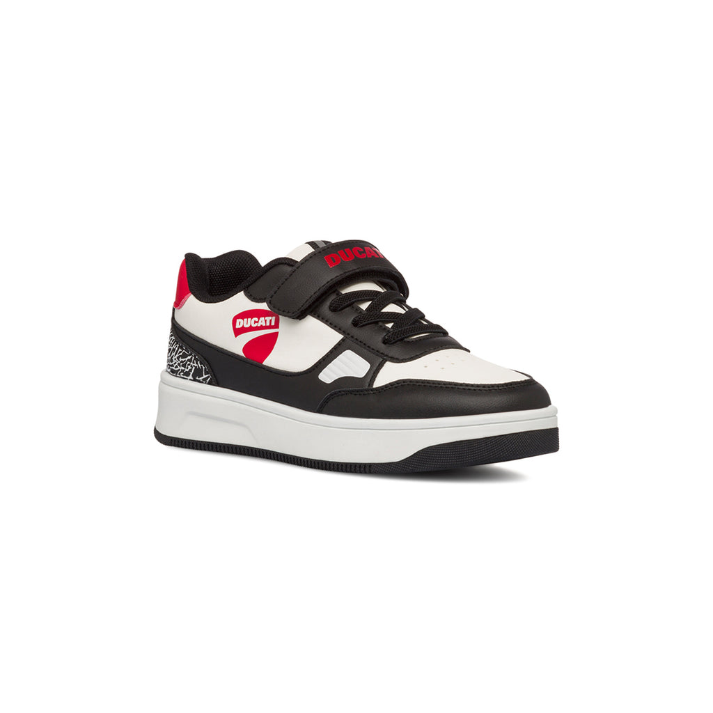 Sneakers bianche da bambino con dettagli neri Ducati Valencia 5 Ps