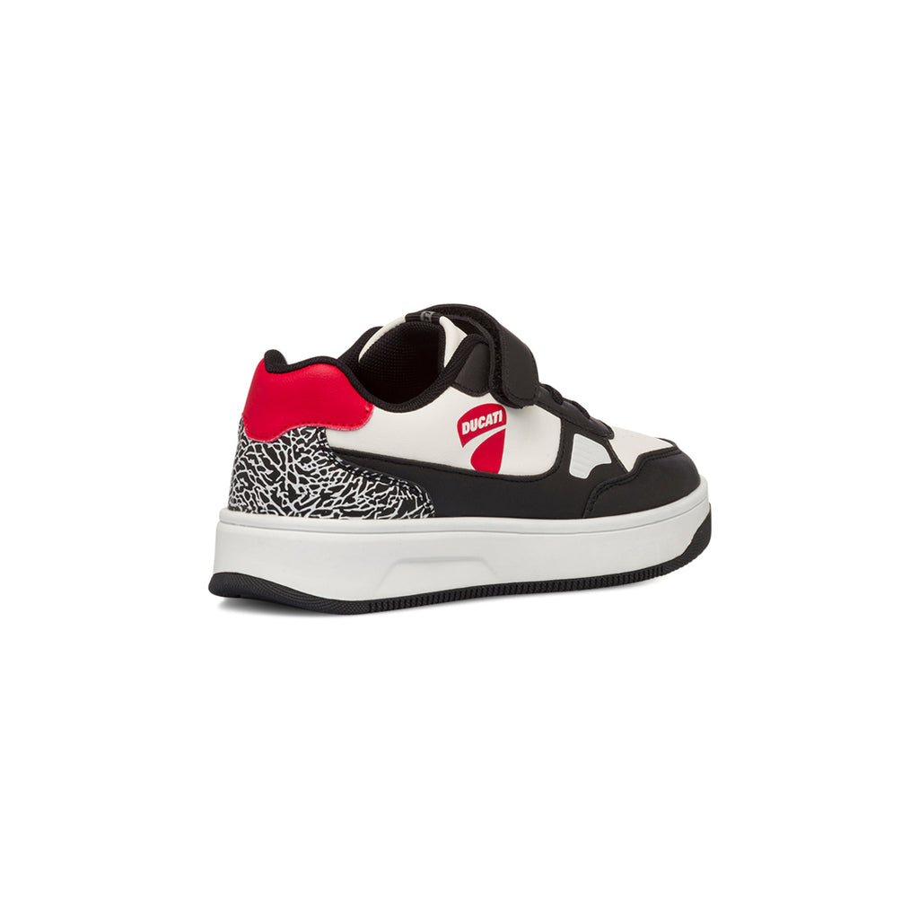 Sneakers bianche da bambino con dettagli neri Ducati Valencia 5 Ps