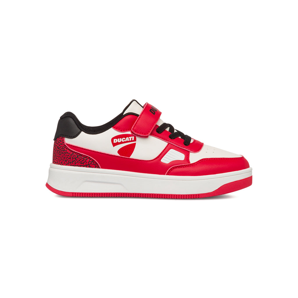 Sneakers bianche da bambino con dettagli rossi Ducati Valencia 5 Ps