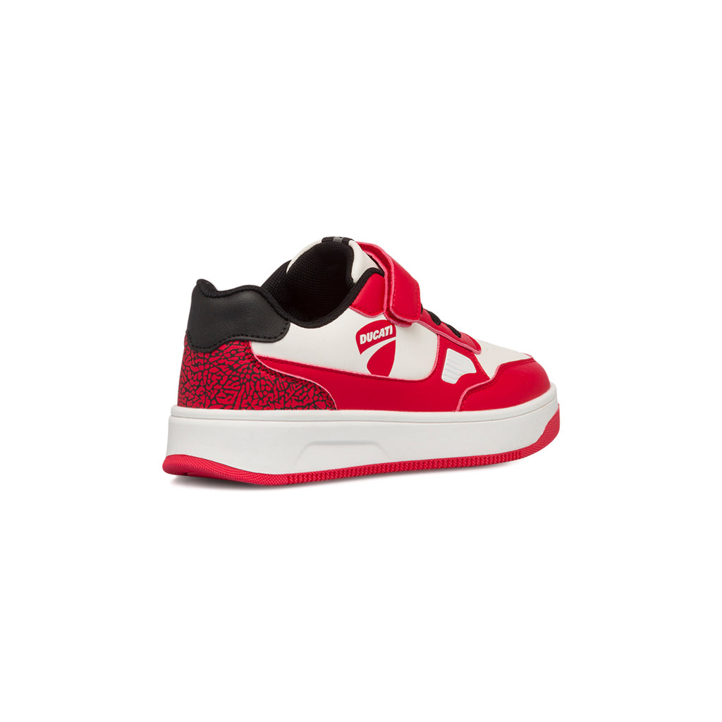 Sneakers bianche da bambino con dettagli rossi Ducati Valencia 5 Ps