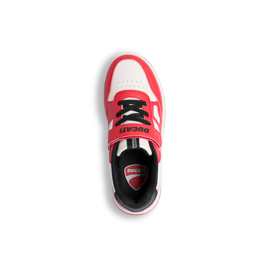 Sneakers bianche da bambino con dettagli rossi Ducati Valencia 5 Ps