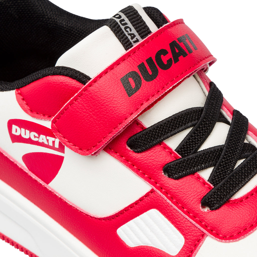 Sneakers bianche da bambino con dettagli rossi Ducati Valencia 5 Ps