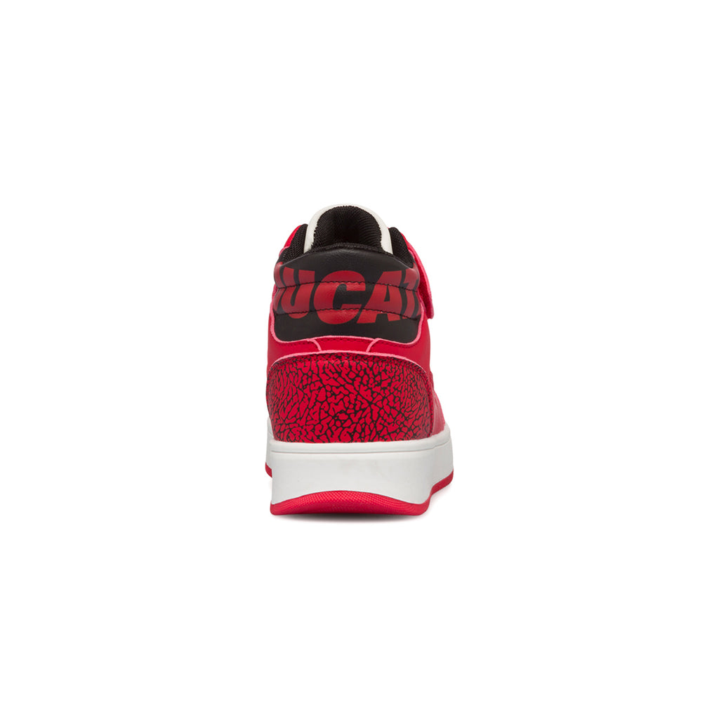 Sneakers alte bianche e rosse da bambino con logo sul colletto Ducati Loco X