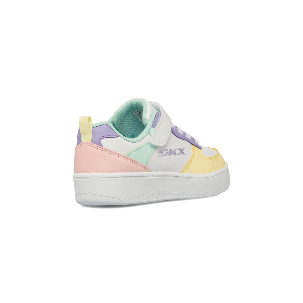 Sneakers bianche da bambina con dettagli multicolore Skechers Sport Court 92