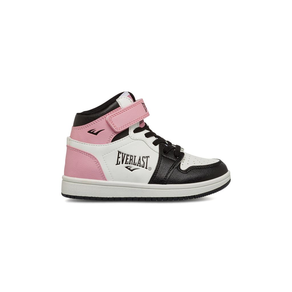 Sneakers alte bianche, nere e rosa da bambina con dettagli traforati Everlast