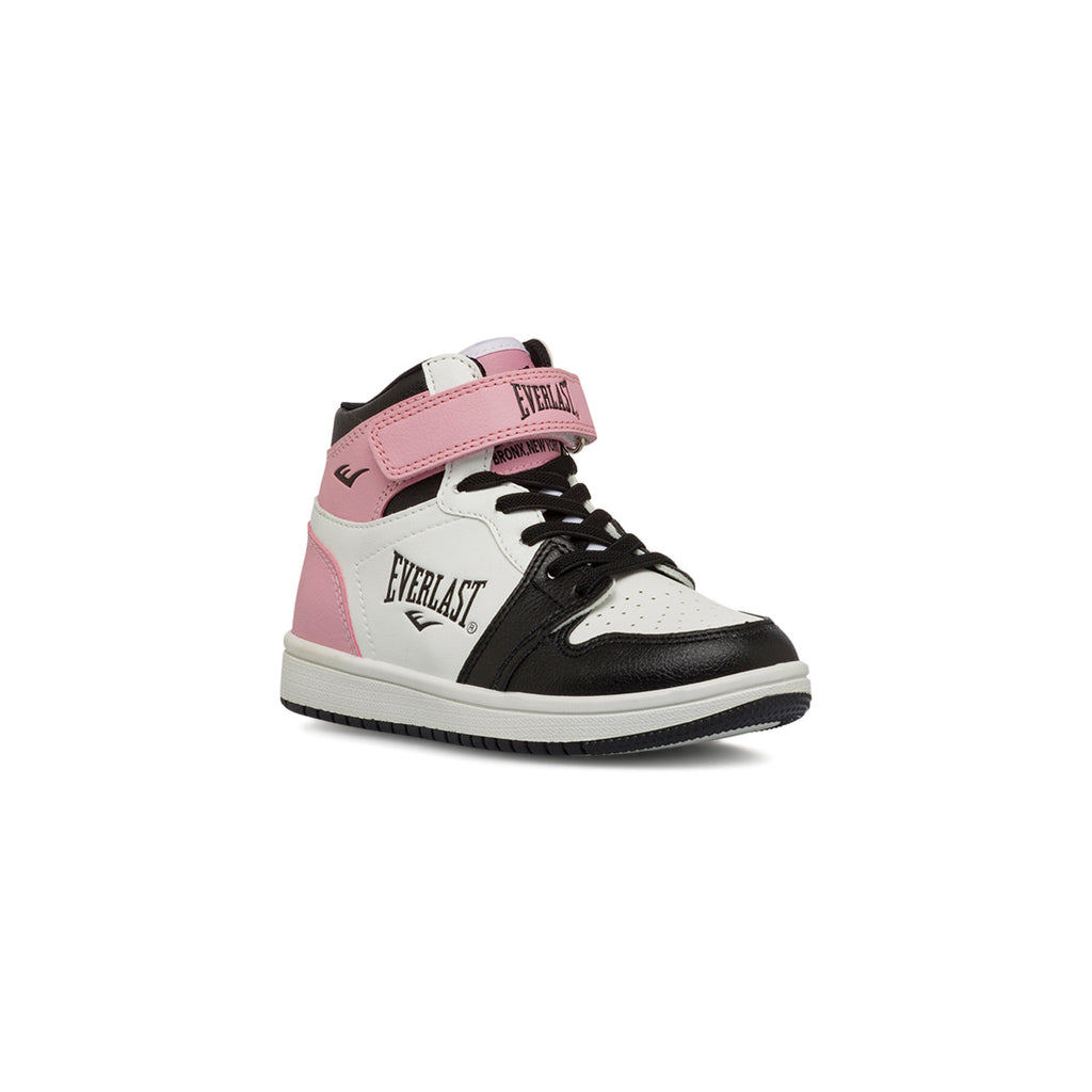 Sneakers alte bianche, nere e rosa da bambina con dettagli traforati Everlast