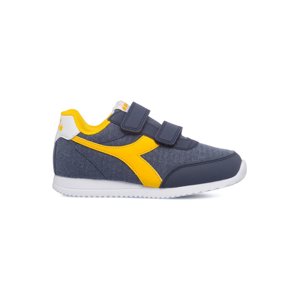 Scarpe da ginnastica blu da bambino con logo laterale a contrasto Diadora Jog Light Ps