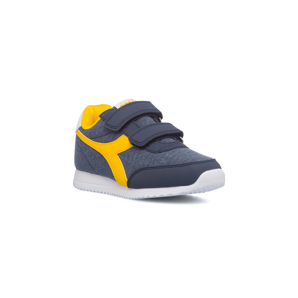 Scarpe da ginnastica blu da bambino con logo laterale a contrasto Diadora Jog Light Ps