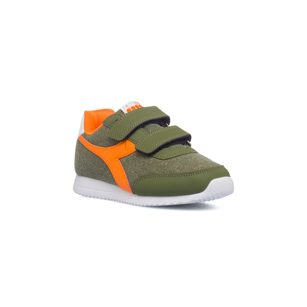 Scarpe da ginnastica verdi da bambino con logo laterale a contrasto Diadora Jog Light Ps