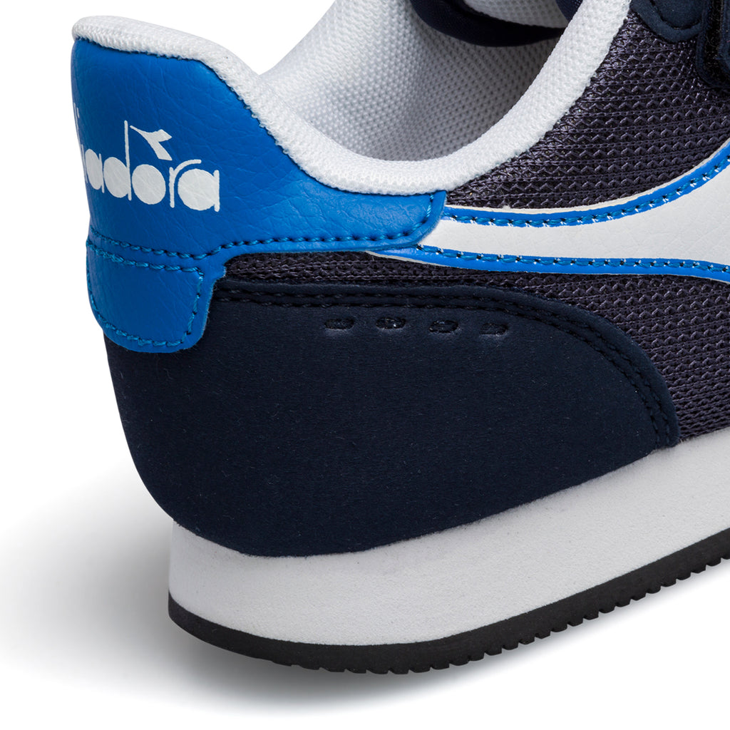 Scarpe da ginnastica blu da bambino con logo laterale a contrasto Diadora Simple Run Ps