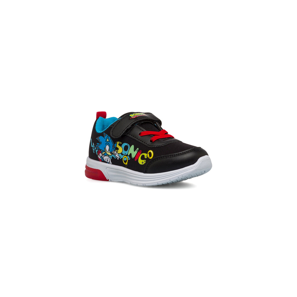 Sneakers nere da bambino con luci nella suola e logo Sonic