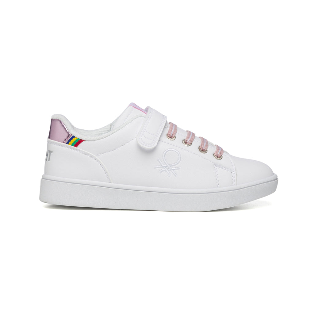 Sneakers bianche con dettaglio laminato sul tallone Benetton Penn Crack Ps