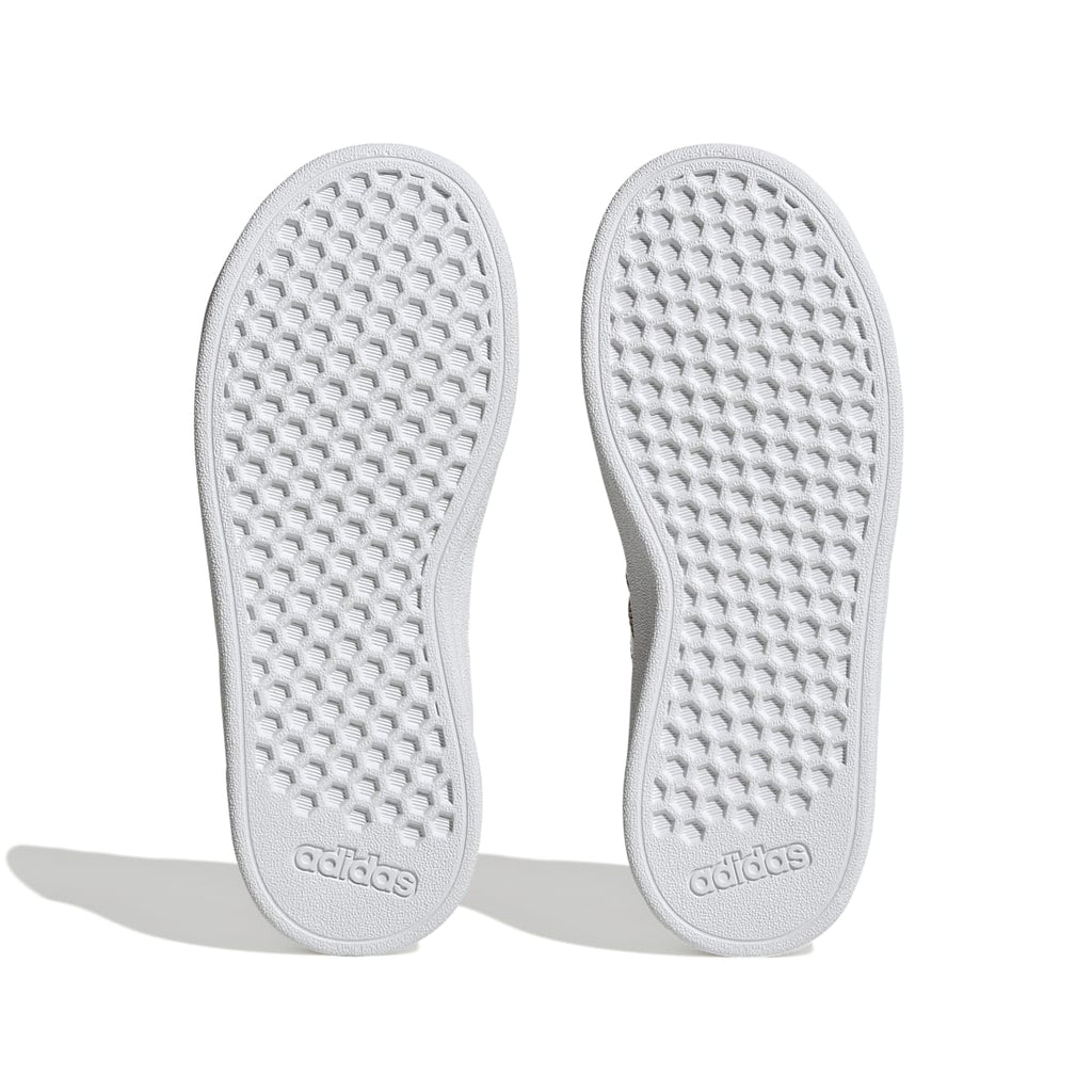 Sneakers bianche da bambina con strisce oro adidas Grand Court 2.0 El K