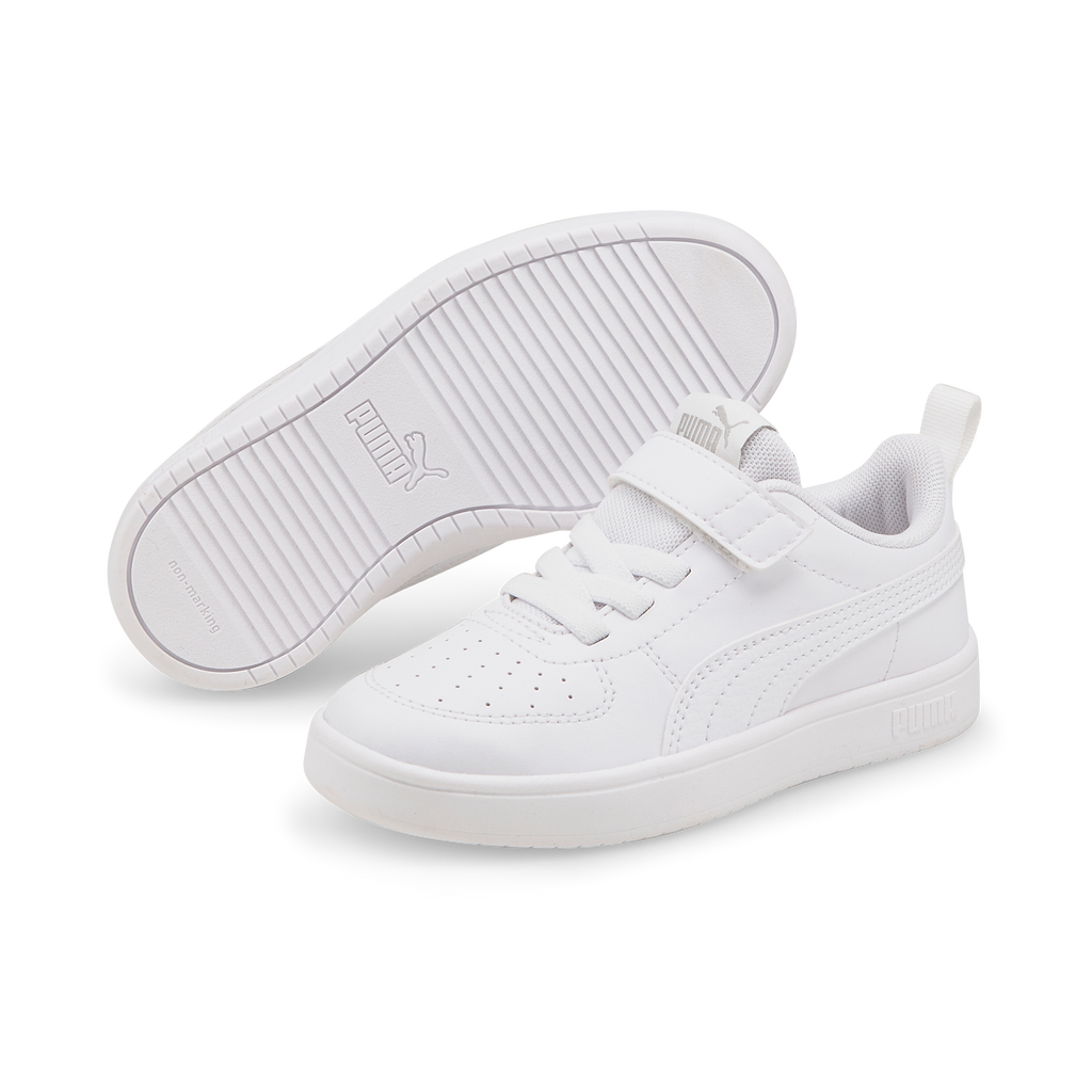 Sneakers bianche da bambina con velcro e lacci Puma Rickie AC+ PS