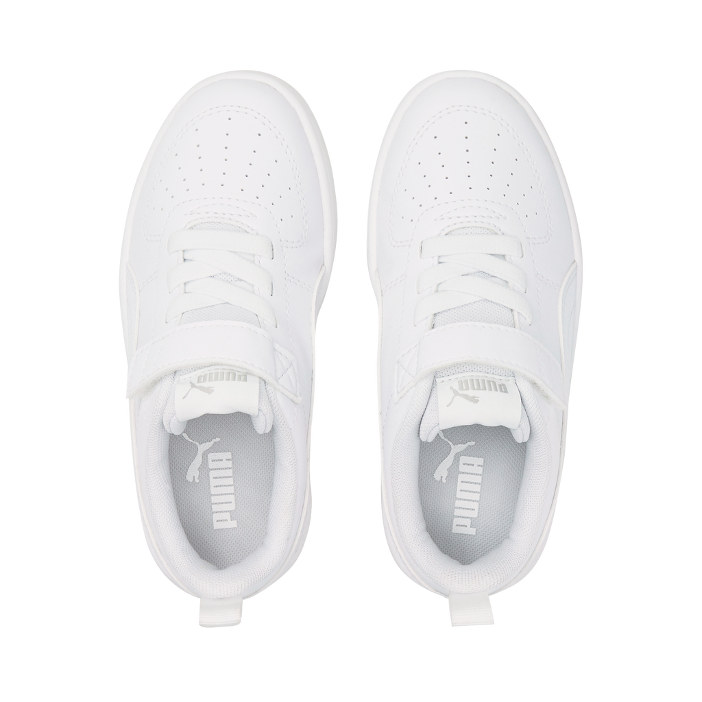 Sneakers bianche da bambina con velcro e lacci Puma Rickie AC+ PS
