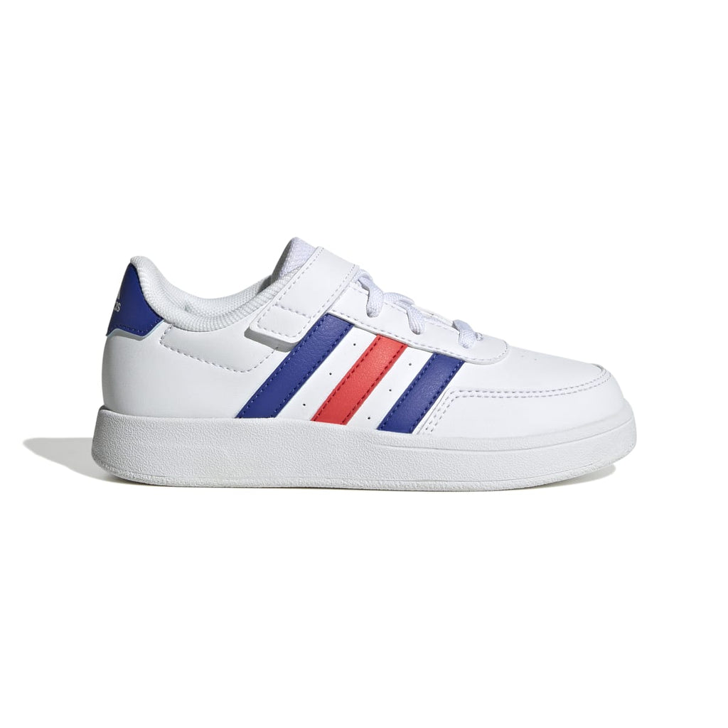 Sneakers bianche da bambino con strisce blu e rosse adidas Breaknet 2.0 EL K