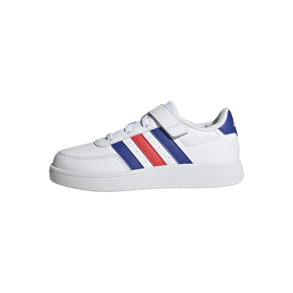 Sneakers bianche da bambino con strisce blu e rosse adidas Breaknet 2.0 EL K