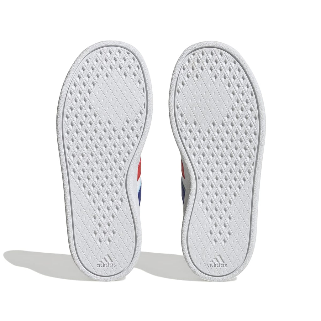 Sneakers bianche da bambino con strisce blu e rosse adidas Breaknet 2.0 EL K