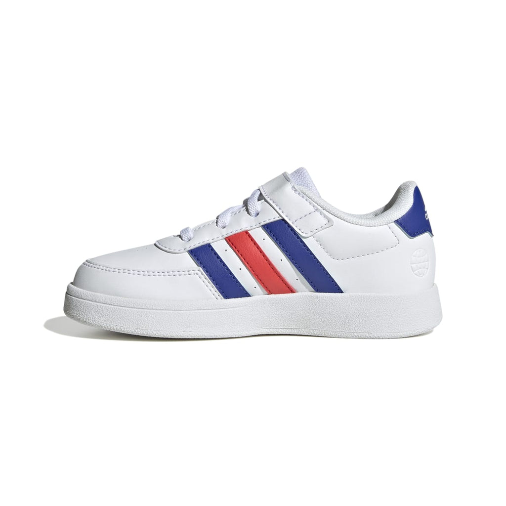 Sneakers bianche da bambino con strisce blu e rosse adidas Breaknet 2.0 EL K