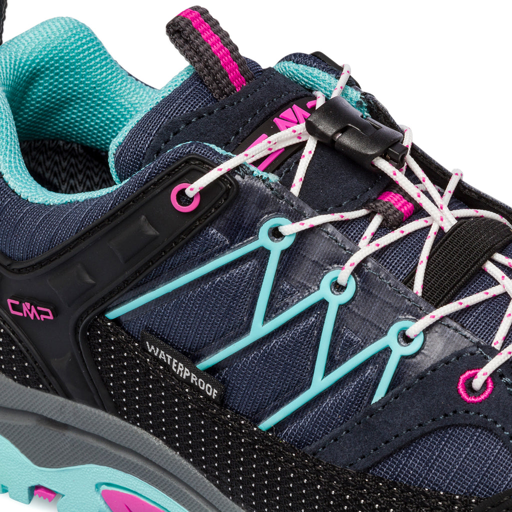 Scarpe da trekking blu da bambina in tessuto waterproof CMP Rigel Low
