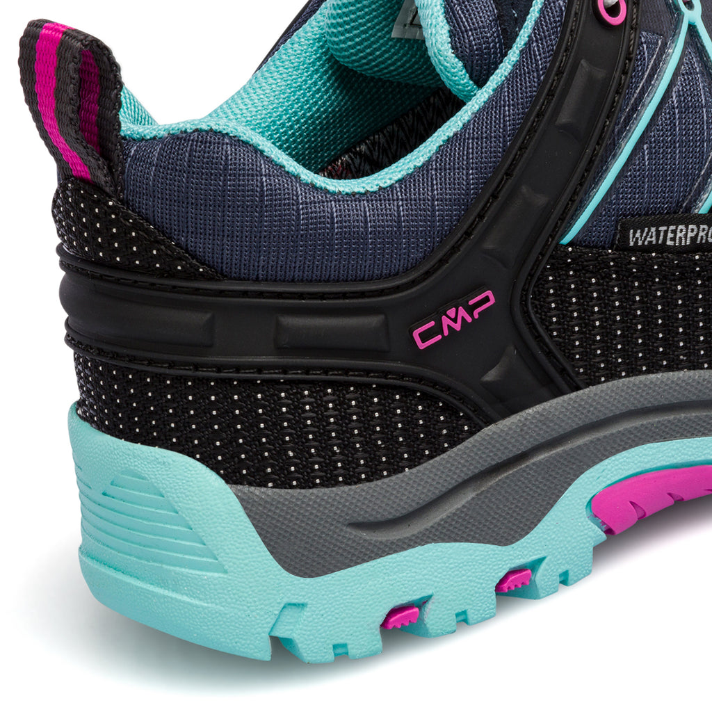 Scarpe da trekking blu da bambina in tessuto waterproof CMP Rigel Low
