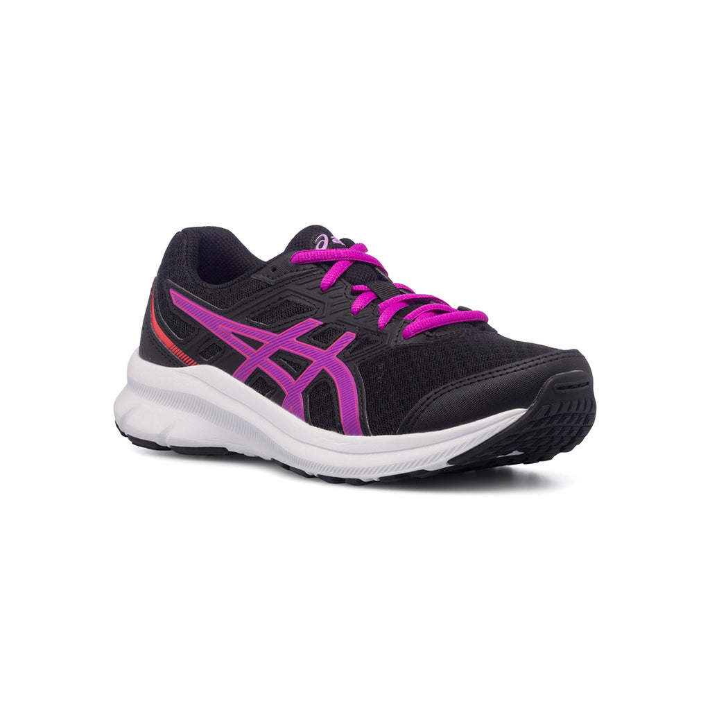 Scarpe da ginnastica nere da bambina con strisce laterali a contrasto Asics Jolt 3 GS