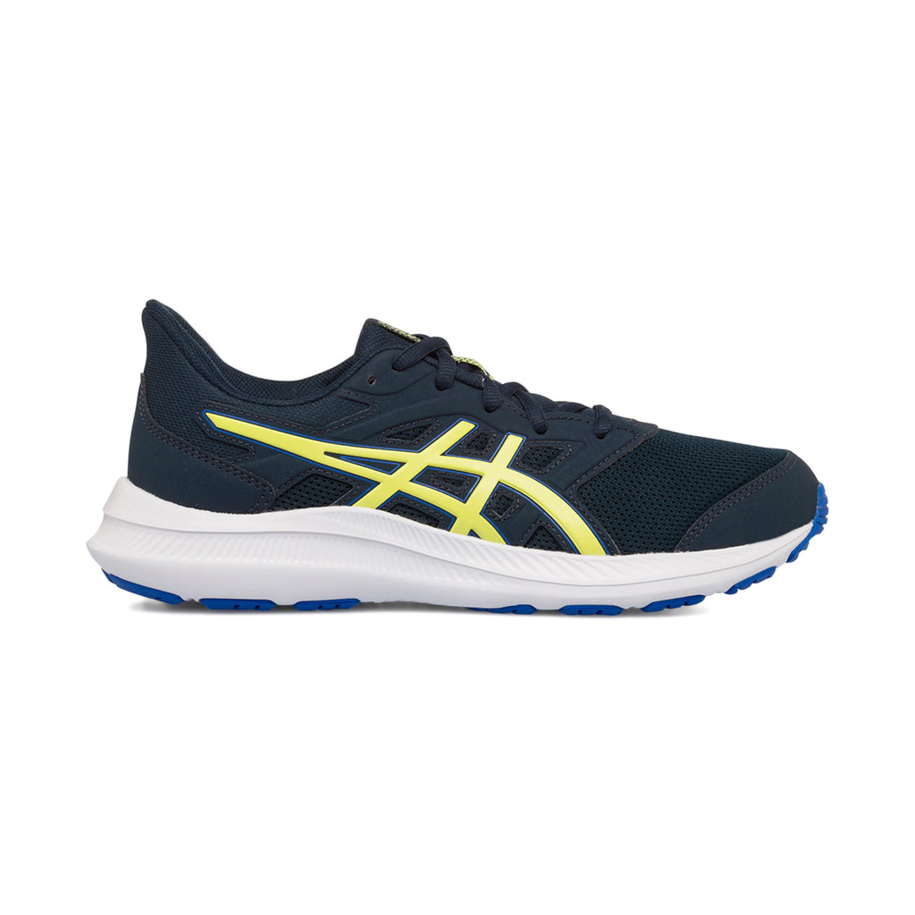 Scarpe da ginnastica blu da ragazzo con logo giallo Asics Jolt 4 GS