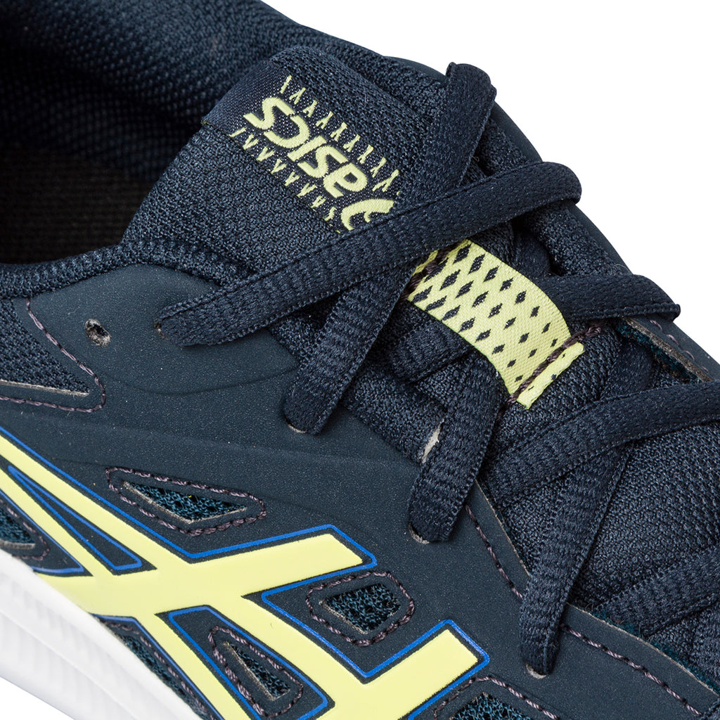 Scarpe da ginnastica blu da ragazzo con logo giallo Asics Jolt 4 GS