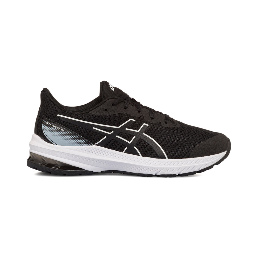 Scarpe da ginnastica nere da ragazzo con logo laterale Asics GT-1000 12 GS