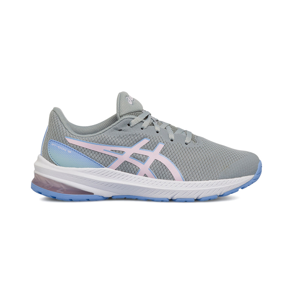 Scarpe da ginnastica grigie da ragazzo con logo laterale Asics GT-1000 12 GS