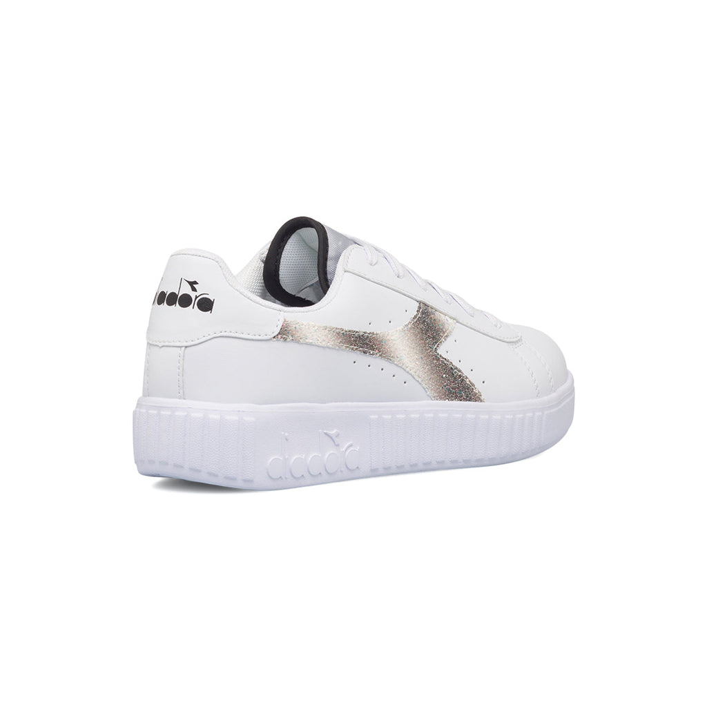 Sneakers bianche da ragazza con logo glitterato Diadora Game Step Glow Gs