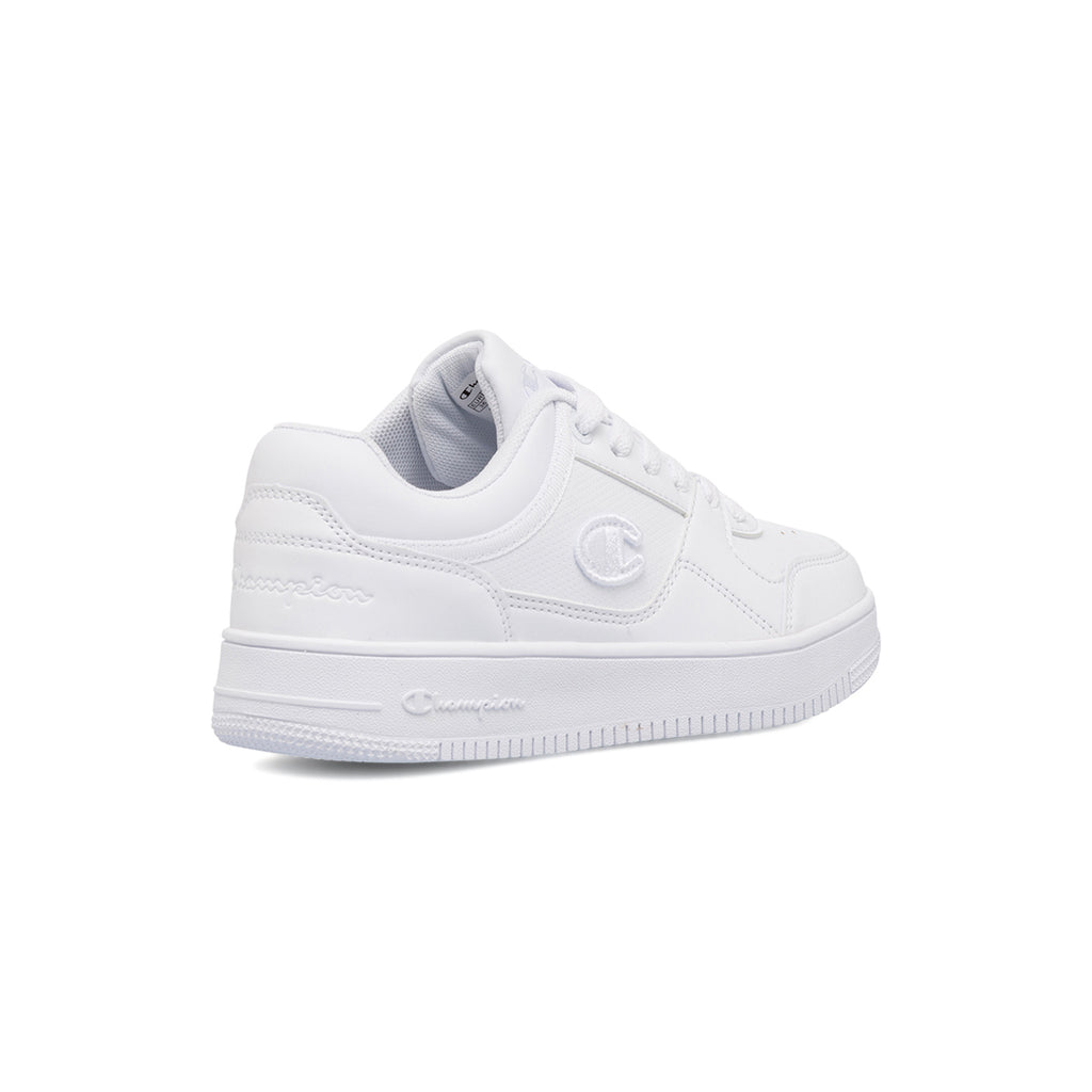 Sneakers bianche da ragazzo con logo laterale Champion Rebound Low B GS