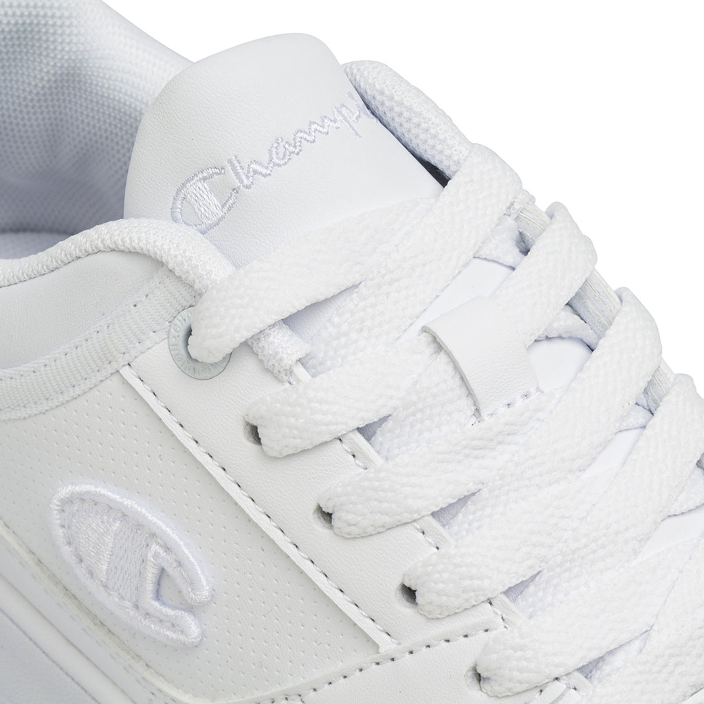 Sneakers bianche da ragazzo con logo laterale Champion Rebound Low B GS