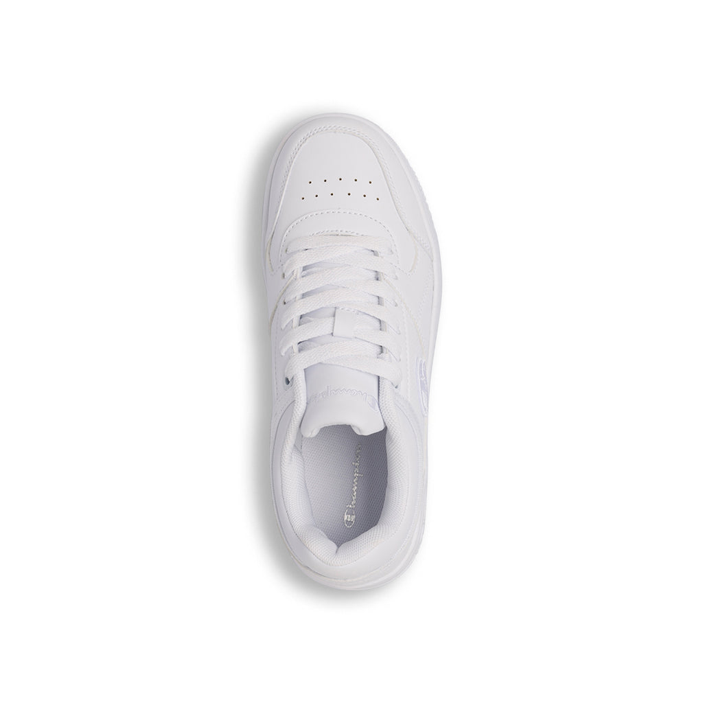 Sneakers bianche da ragazzo con logo laterale Champion Rebound Low B GS