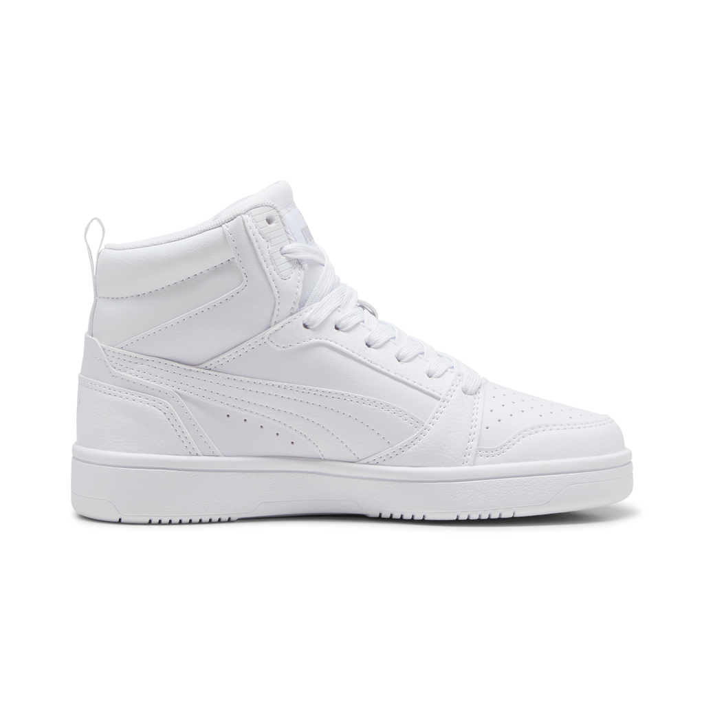 Sneakers alte bianche da ragazzo Puma Rebound v6 Mid Jr