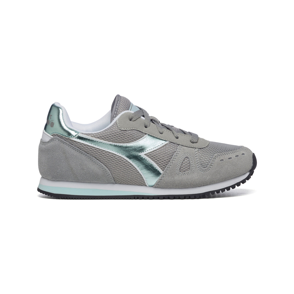 Scarpe da running grigie con logo laminato Diadora Simple Run Gs