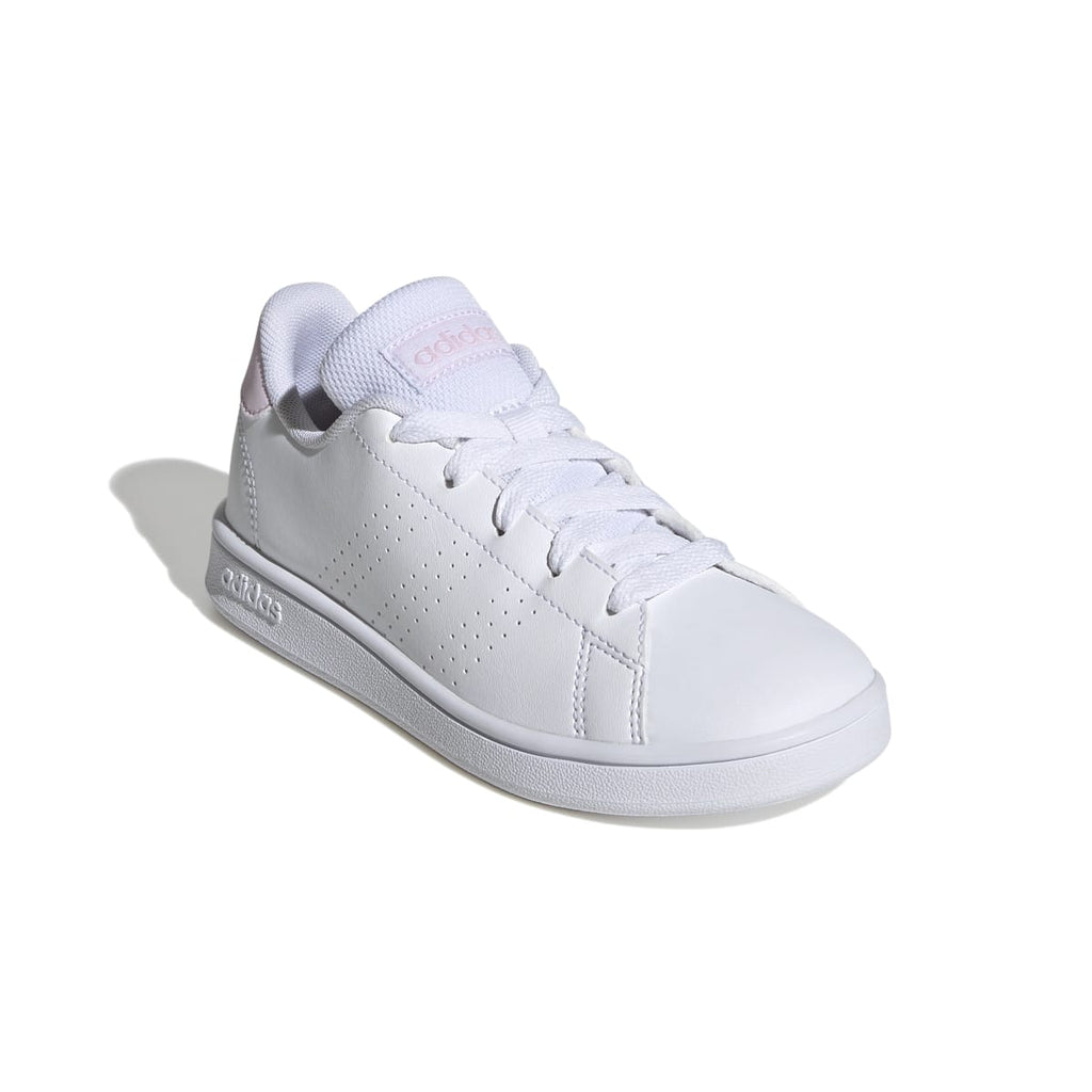 Sneakers bianche da ragazza con strisce traforate adidas Advantage K