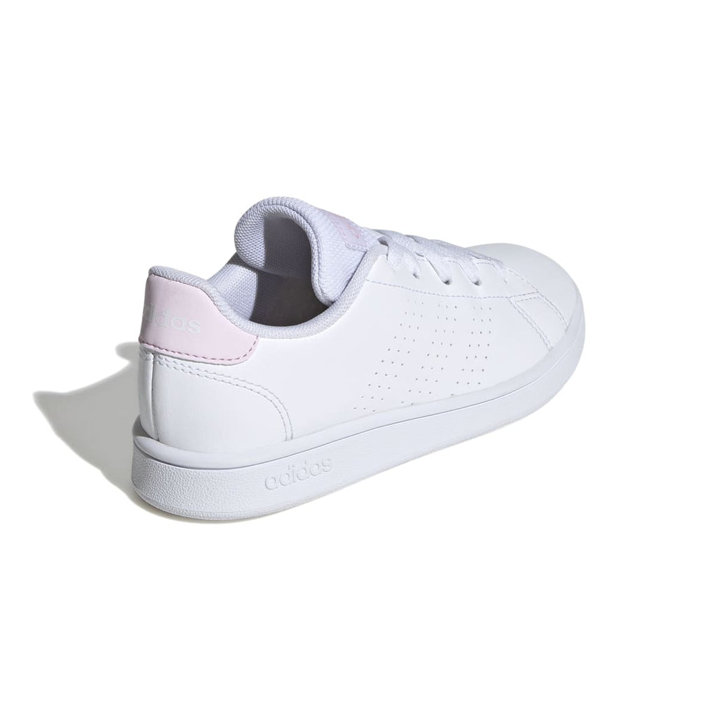 Sneakers bianche da ragazza con strisce traforate adidas Advantage K
