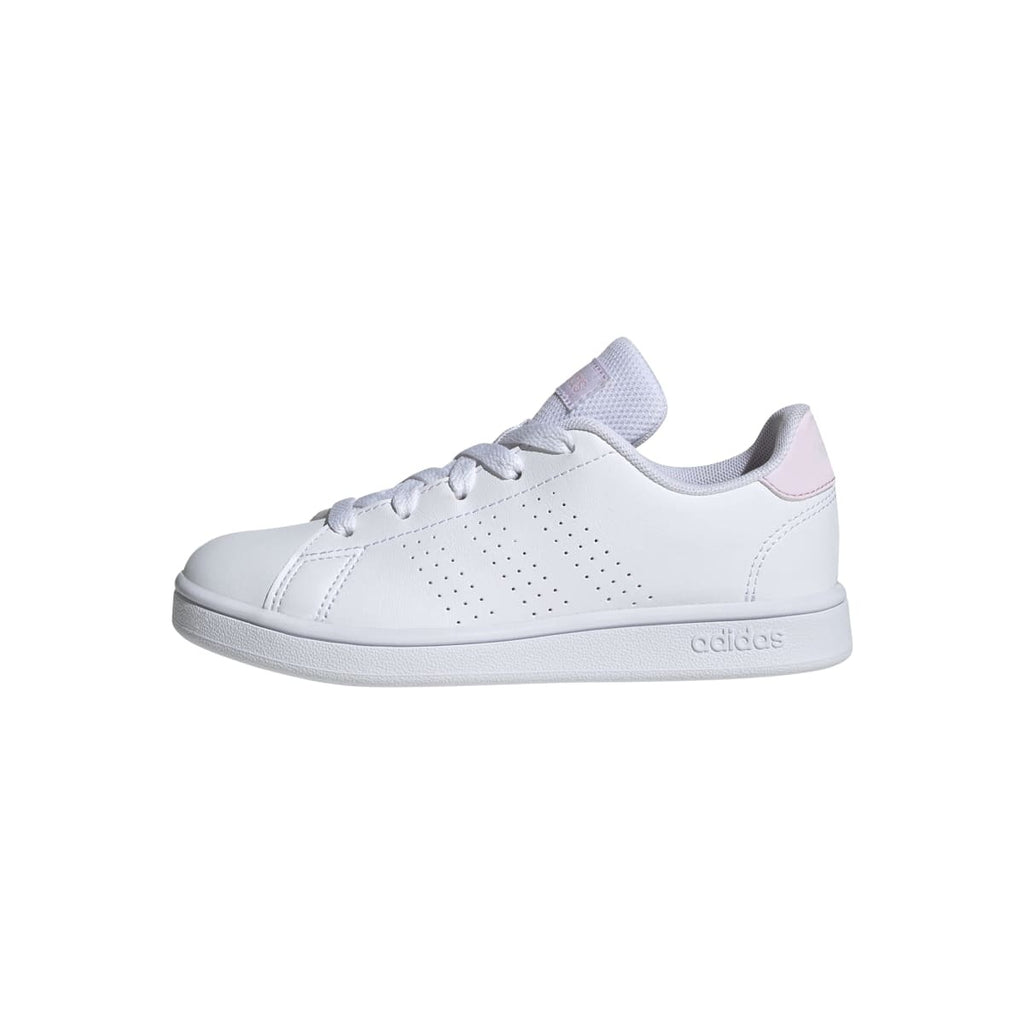 Sneakers bianche da ragazza con strisce traforate adidas Advantage K
