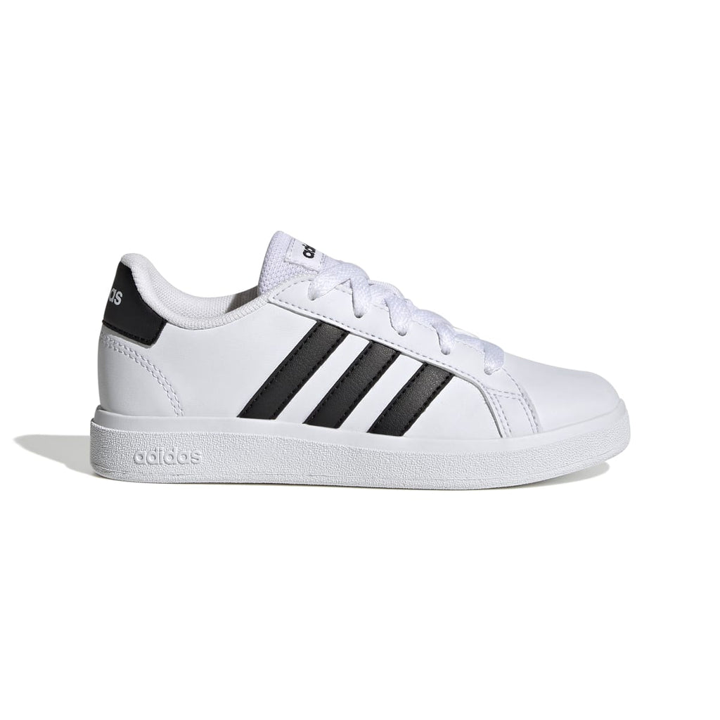 Sneakers bianche da ragazzo con strisce a contrasto adidas Grand Court 2.0 K