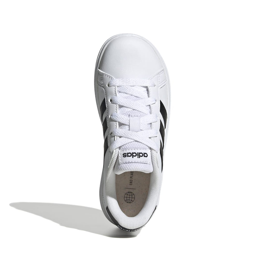 Sneakers bianche da ragazzo con strisce a contrasto adidas Grand Court 2.0 K