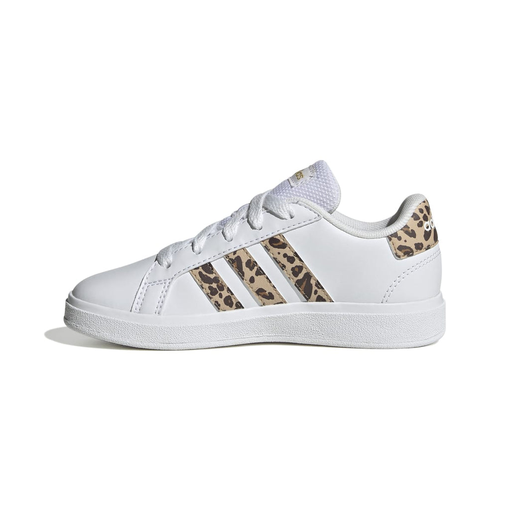 Sneakers bianche da ragazza con strisce animalier adidas Grand Court 2.0 K