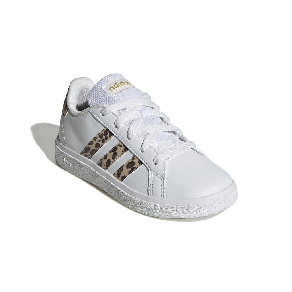 Sneakers bianche da ragazza con strisce animalier adidas Grand Court 2.0 K